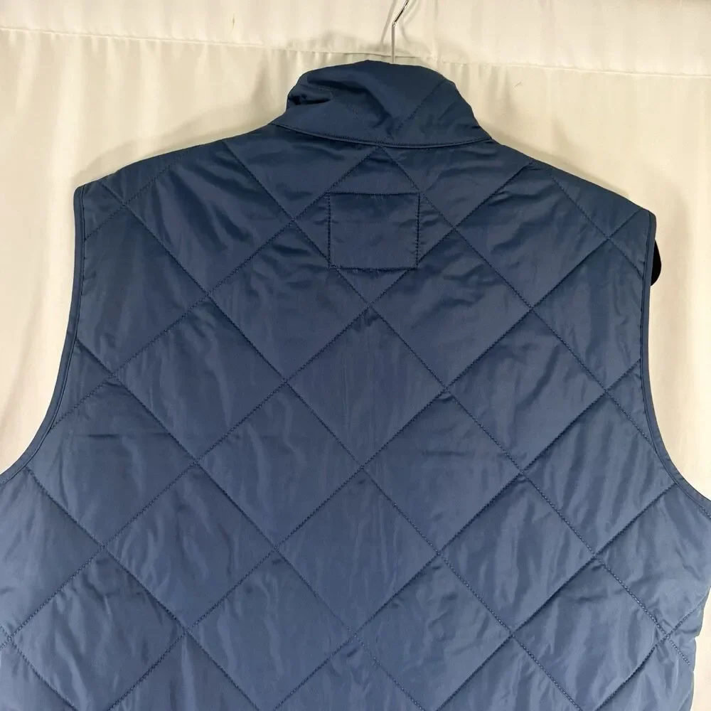 J. Crew Outerwear Vest Men's Medium Solid Blue Puffer Full Zip